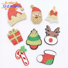 24 Pcs Santa Claus Cane Weihnachten Baum/Hut/Glocke/Elch/Strumpf/Geschenk Box Weihnachten Stirnbänder ornament Patches Xmas Party Requisiten Decor