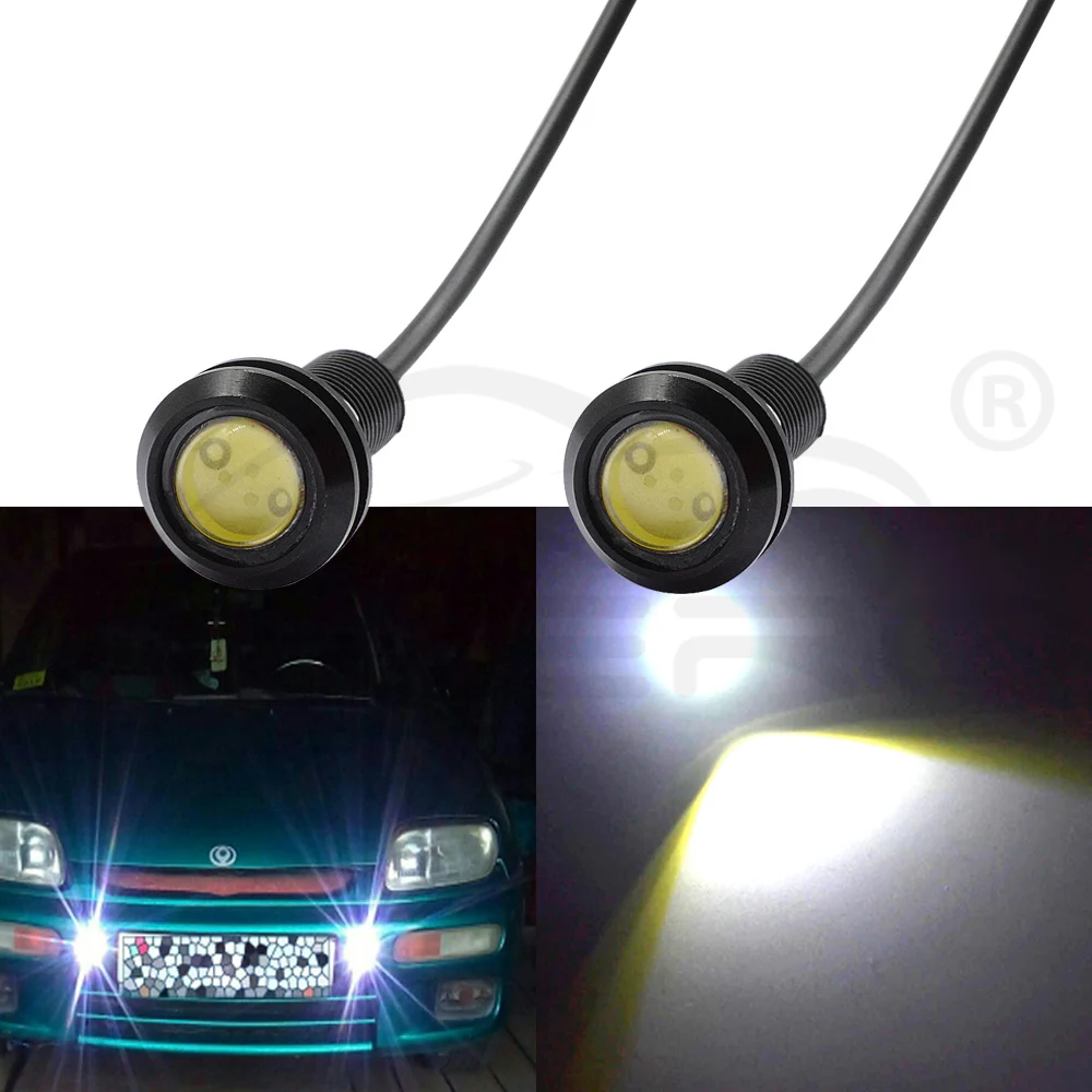 Hviero White Red Blue yellow 18mm 9w DC 12V Led Eagle Eye Light Daytime Running Drl Backup Car Motor Parking Signal Lamps Waterproof