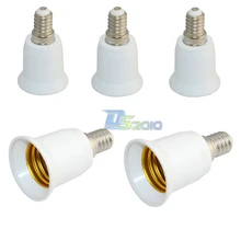 5 шт. PBT E14 для E27 лампа на европейскую розетку расширение базы светодиодный свет лампы адаптер адаптера переменного тока постоянного тока в постоянный преобразователи 6A Белый 65 мм* 38 мм