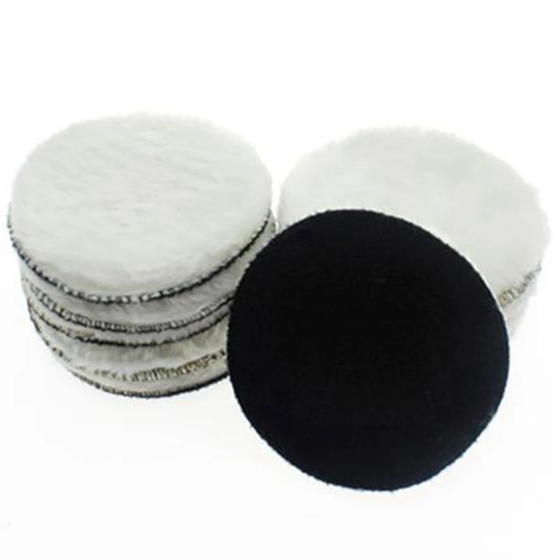 10 Pcs 125 Mm Car Polishing Pad 5 Inch Inch Polish Waxing Pads Wool Polisher Bonnet Car Paint Care Wool Polishing Pad