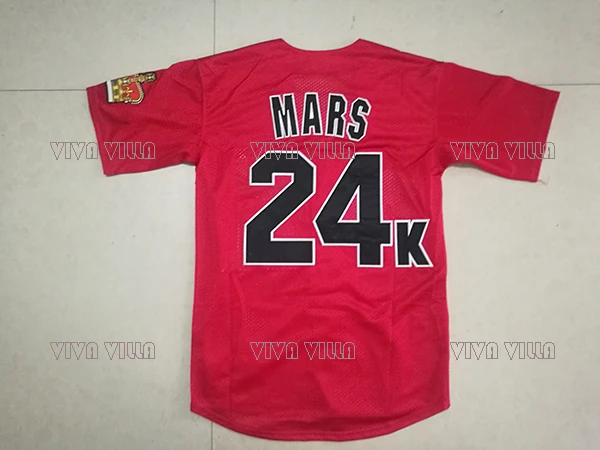 New Baseball Jersey Bruno Mars 24K Hooligans BET Awards Baseball Jersey Stitched Men Throwback Baseball Jerseys VIVA VILLA