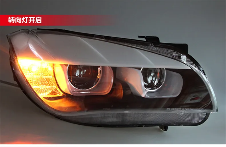 Автомобильный Стайлинг для BMW X1 фары 2011- для X1 светодиодный фонарь DRL фара Объектив двойной луч H7 HID Xenon bi xenon