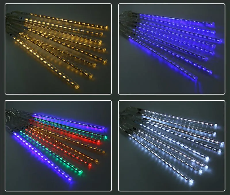 Многоцветные 30 см метеорный поток Дождь Трубы AC100-240V светодиодный Рождественские огни Свадебная вечеринка сад свет шнура Открытый