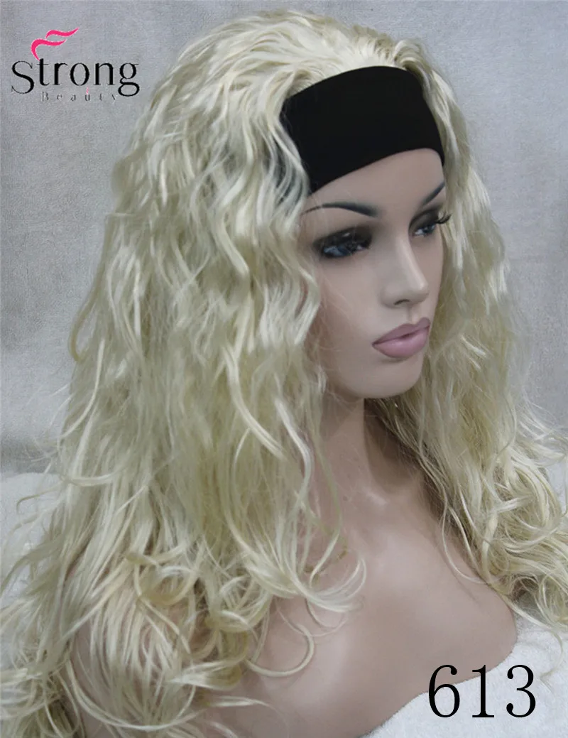 StrongBeauty оголовье парики женские Синтетические Черные/светлые длинные вьющиеся волосы монолитные натуральные парики
