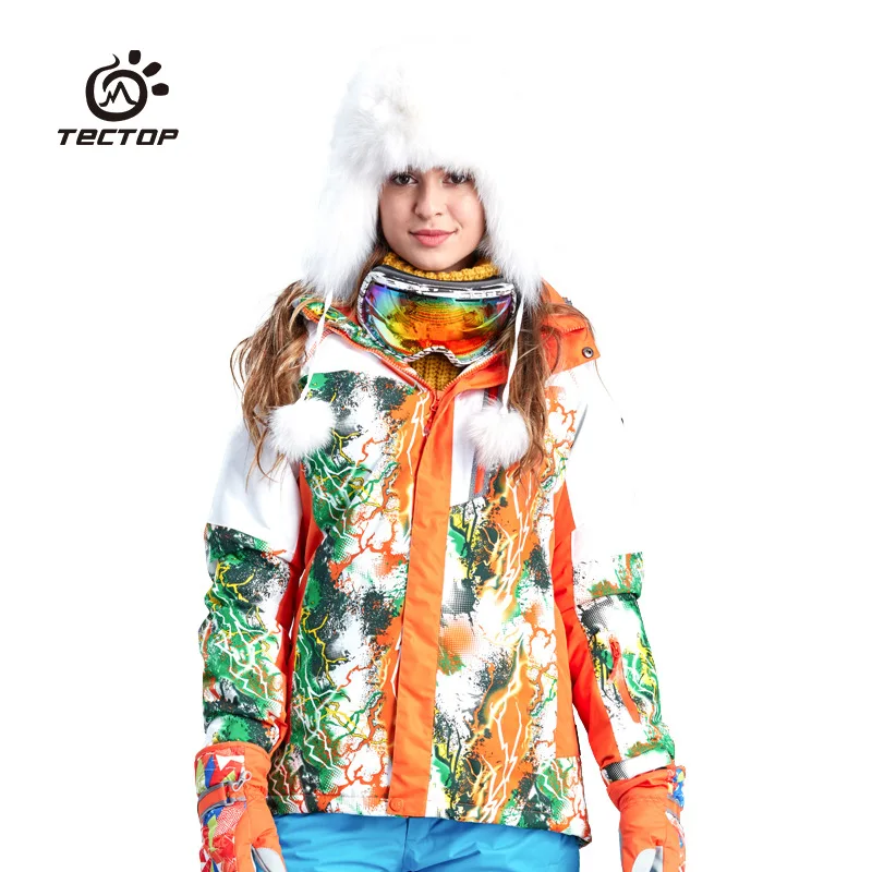 

TECTOP Winter Outdoor Sport Hiking Camping Travelling Skiing Women Jackets Waterproof Breathable Thicken Warm Skiing Coats