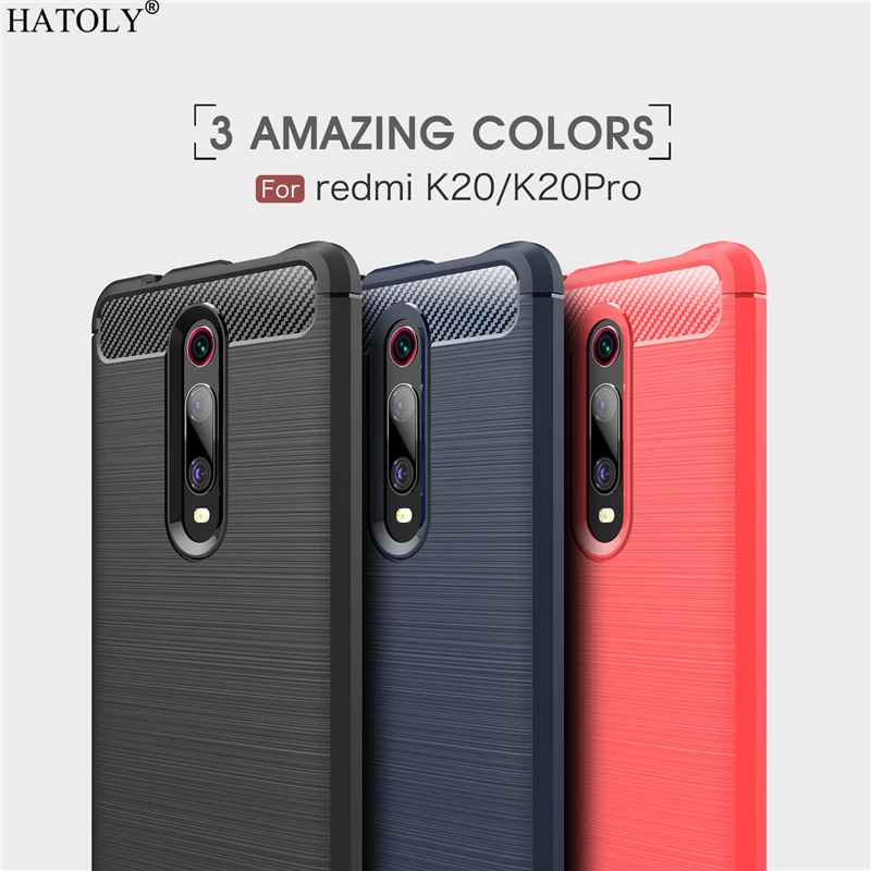 HATOLY For Capas Xiaomi Mi 9T Pro Case Mi9T Anti-knock Soft TPU Brushed Rugger Silicone Phone Cases | Мобильные телефоны и