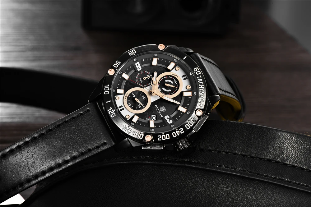 Топ люксовый бренд Мужские часы BENYAR новые модные деловые Часы мужские стальные водонепроницаемые кварцевые спортивные часы с хронографом Relogio Masculino