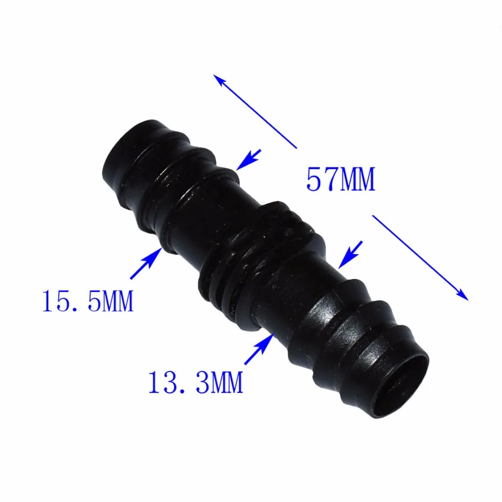 wxrwxy 16mm straight barb barbed double way joint 1/2" hose repair joint plastic connector 16mm straight barb 12 PCS