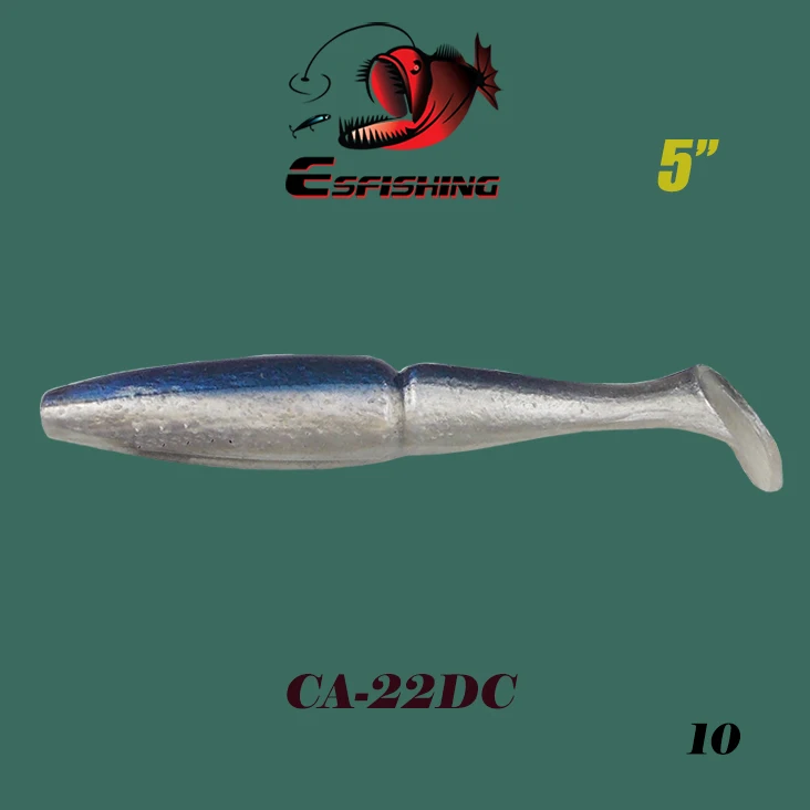 Рыболовная приманка Esfishing, мягкий набор, One Up Shad Easy shiner, 12,5 см, 40 шт., 18,5 г, Мягкая приманка, Blackbass, щука, Zander, окунь, бар - Цвет: CA22DC