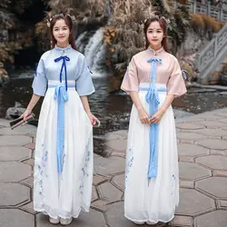 Hanfu женское народное платье одежда для ушу Женская Китайская одежда в старинном стиле Cheongsam платье в традиционном китайском стиле Одежда