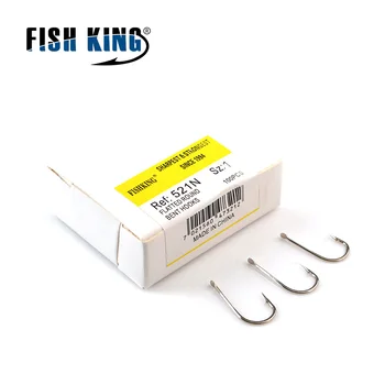 

FISH KING 100PCS/Lot #1-10# 521N Fishing Hook Long Shank Flatted Hooks Vissen Anzuelos De Pesca Peche Fishing Tackle