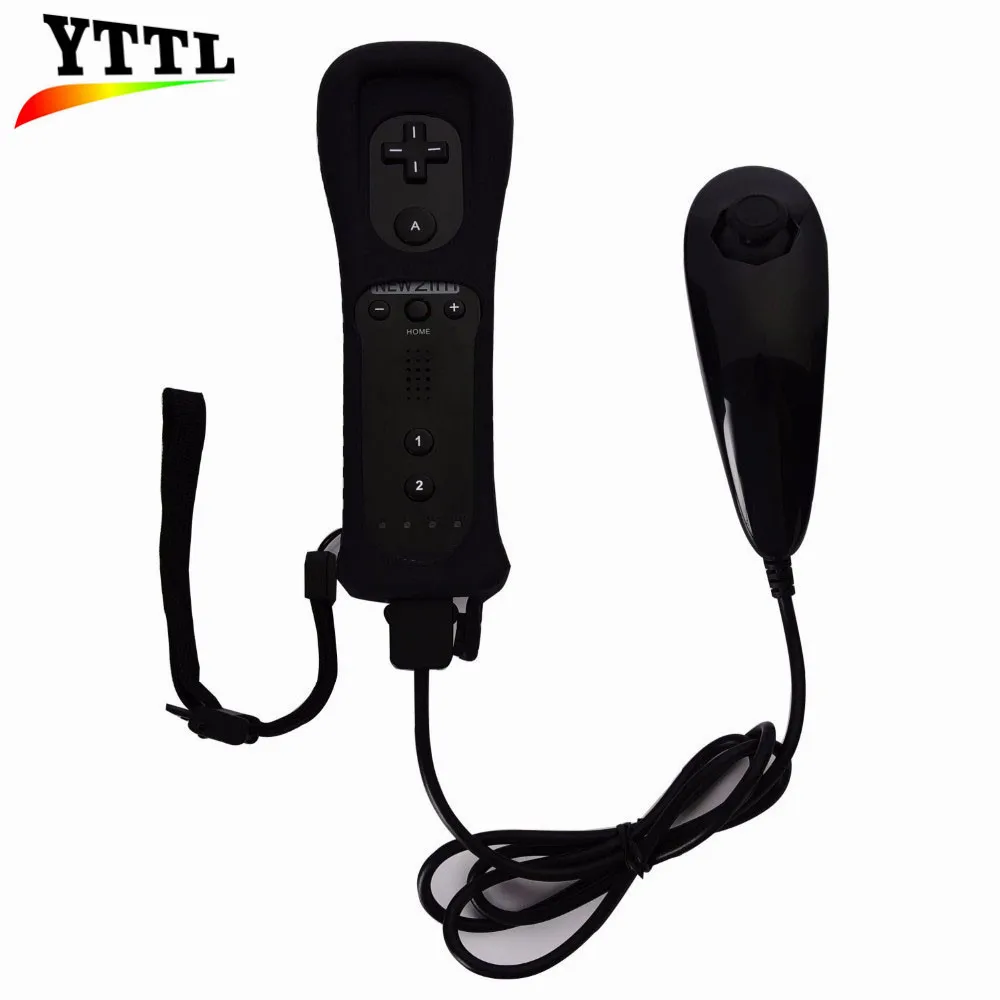 20 шт./лот пульт ДУ и Nunchuk контроллер комбо Встроенный MOTION PLUS для wii контроллер MotionPlus с силиконовый чехол