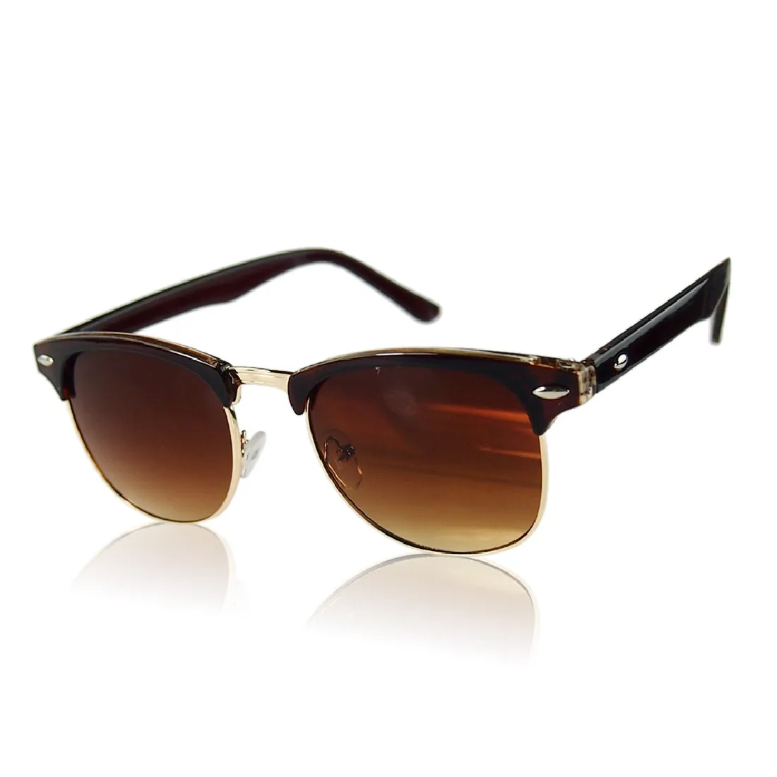 2016 new fashion Half Frame Semi Rimless Oversized Sunglasses Vintage Retro Classical Metal Unisex