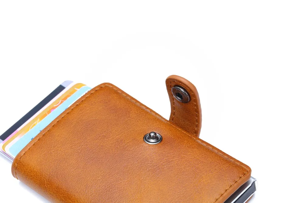 Анти-Rfid защита для мужчин и женщин id кредитный держатель для карт кошелек металлический кожаный алюминиевый чехол для визитных карточек кредитница