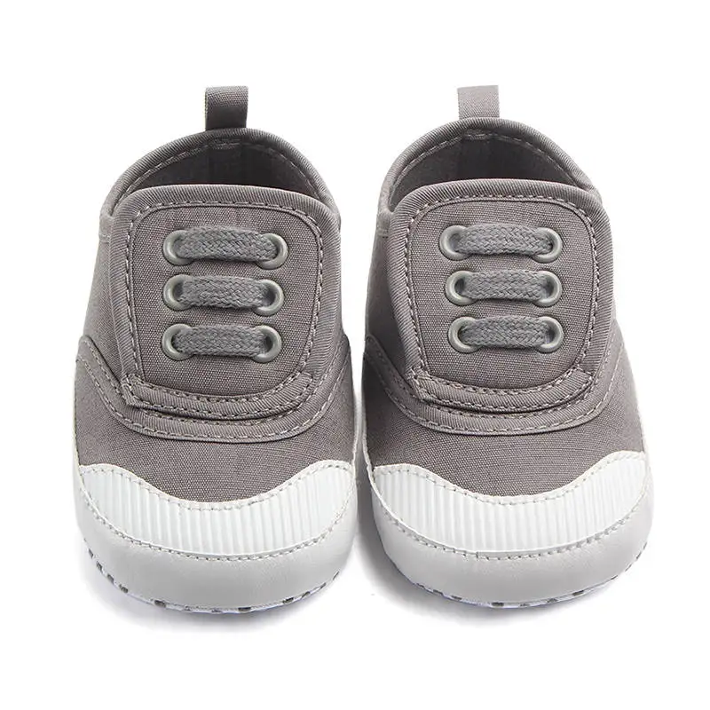 5 цветов милые дети Новорожденный ребенок парусиновая обувь Нескользящая детская обувь для мальчиков и девочек - Цвет: Серый