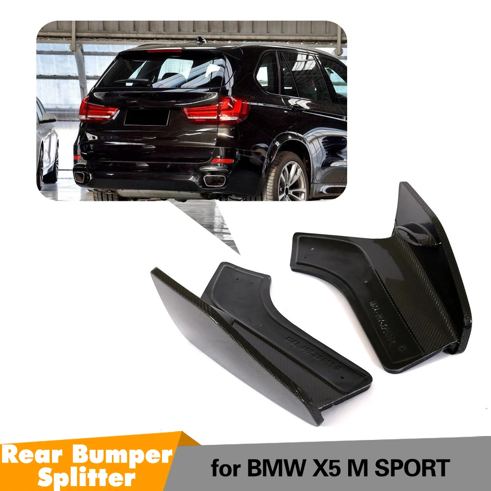 

For BMW F15 X5 M Sport 2014 - 2018 Carbon Fiber Rear Bumper Splitters Lip Spoiler Aprons Cupwings Flaps Winglets