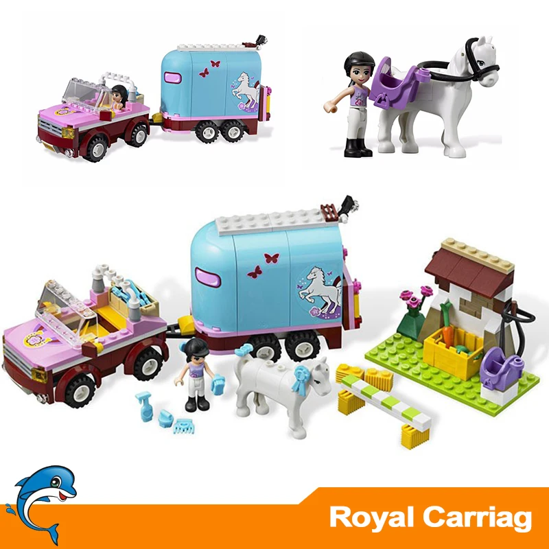 10161 Lepinblocks лошадь ферма прицеп Эмма строительные кирпичные блоки Lepining 3186 playmobil