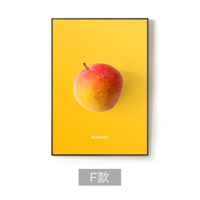 Украшения для кухни в скандинавском стиле, плакаты, Кокосовая малина, манго, слива, фрукты, Картина на холсте, Hd печать, Настенная художественная картина для гостиной - Цвет: no frame6