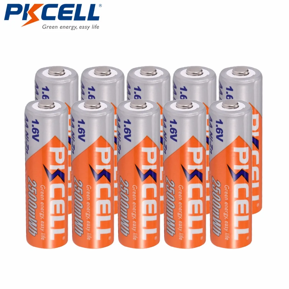 10 X PKCELL Bateria AA батарея Ni-Zn 1,6 V 2500 mwh никель-цинковые AA аккумуляторные батареи
