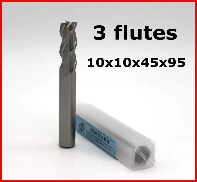 

router bit 5 pcs 10*10*45*95of 3 Flute HSS End Mill flat end milling cutter cnc machine tool