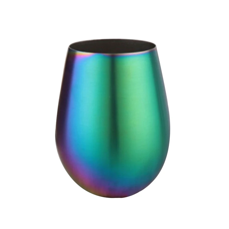 Stainless Steel Stemless Wine Cup Insulated Egg shape drinking Mug Cup