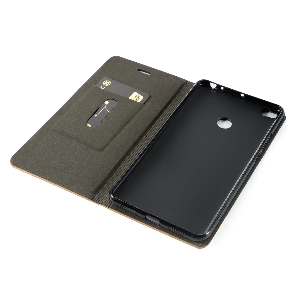 Флип чехол для Xiaomi Mi Max 2 из искусственной кожи телефона деловой Чехол бумажник