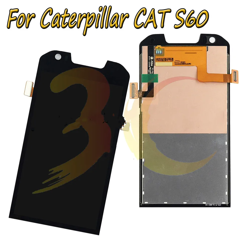 

100% Tested 4.7 '' Original New Black for Caterpillar CAT S60 Full LCD DIsplay + Touch Screen Digitizer Assembly