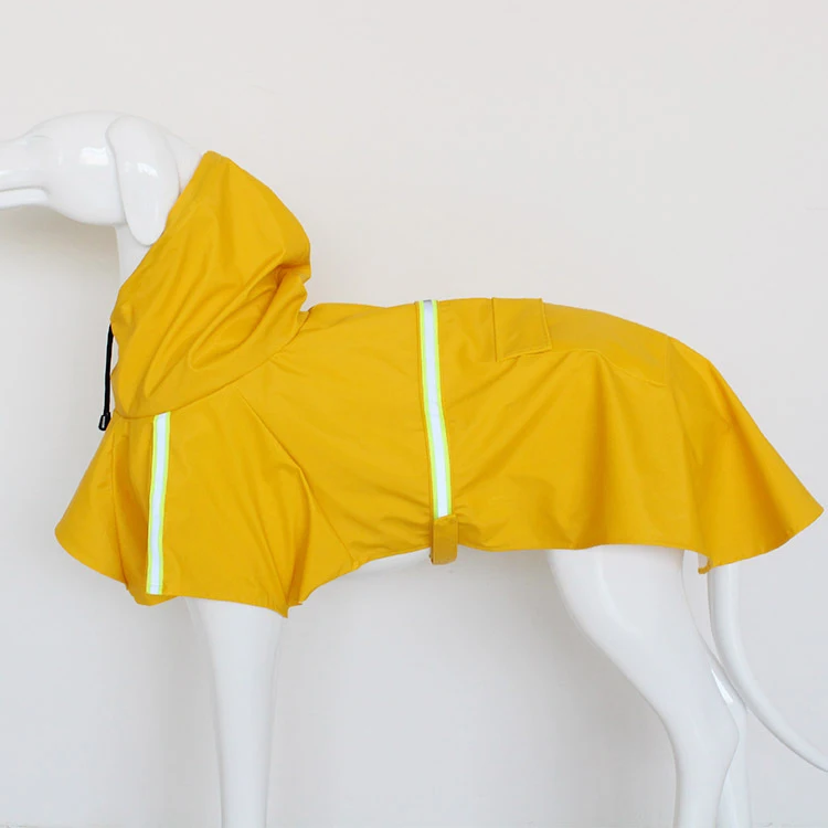 Водонепроницаемый дождевик для собак с капюшоном, светоотражающая лента, дождевик для домашних животных, плащ, одежда для маленьких, средних и больших собак,@HE - Цвет: Yellow