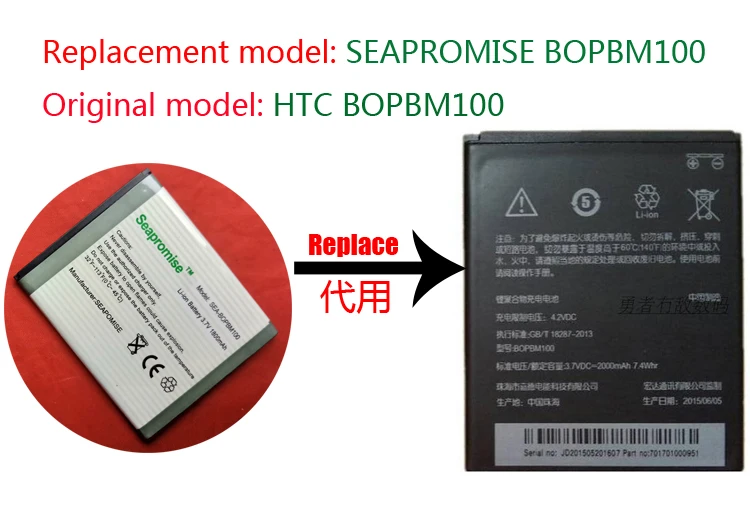 SEAPROMISE Розничная батарея BOPBM100 для HTC Desire 616 D616H D616w D616h Dual SIM | Мобильные телефоны и