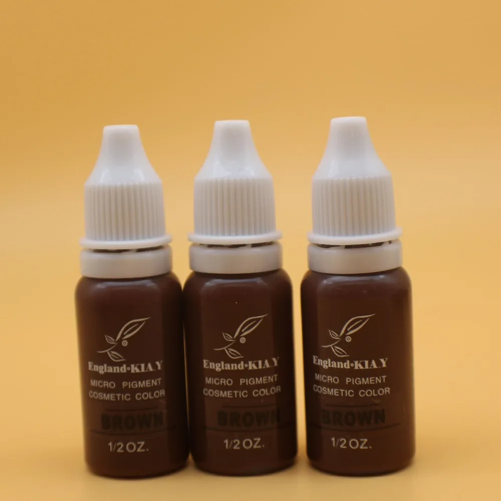 

3PCS/lot England KIAY Microblading Pigment brown Permanent Makeup Tattoo ink For Cosmetic Eyebrow Eyeliner Lip Colors