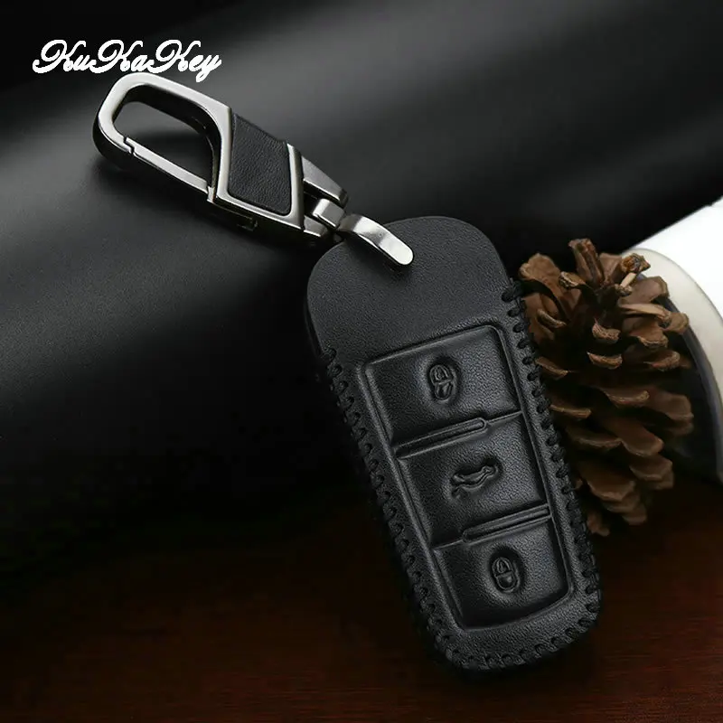 Кожаный чехол для автомобильного ключа Volkswagen VW CC Passat B6 B7 3C Maogotan R36 B5 B7L 3 кнопочный