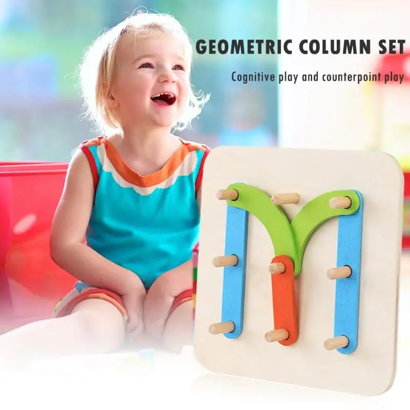 

Geometric Column Set Digital Alphabet Letter Wooden Puzzle Educational Toys