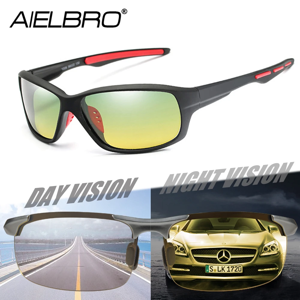 Polarized Day Night Vision Cycling Sunglasses Men Women Driver Safe