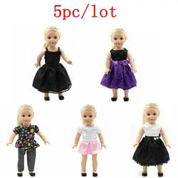 5 шт./лот 18 дюймов девочка кукла одежда принцесса платье костюмы Кукла Одежда для 18 дюймов Девочка Кукла Детская кукла одежда