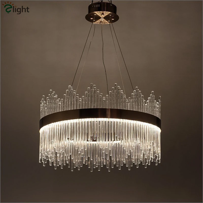 Post Modern Luxury Crystal Led Pendant Light Lustre Gold Luminaires