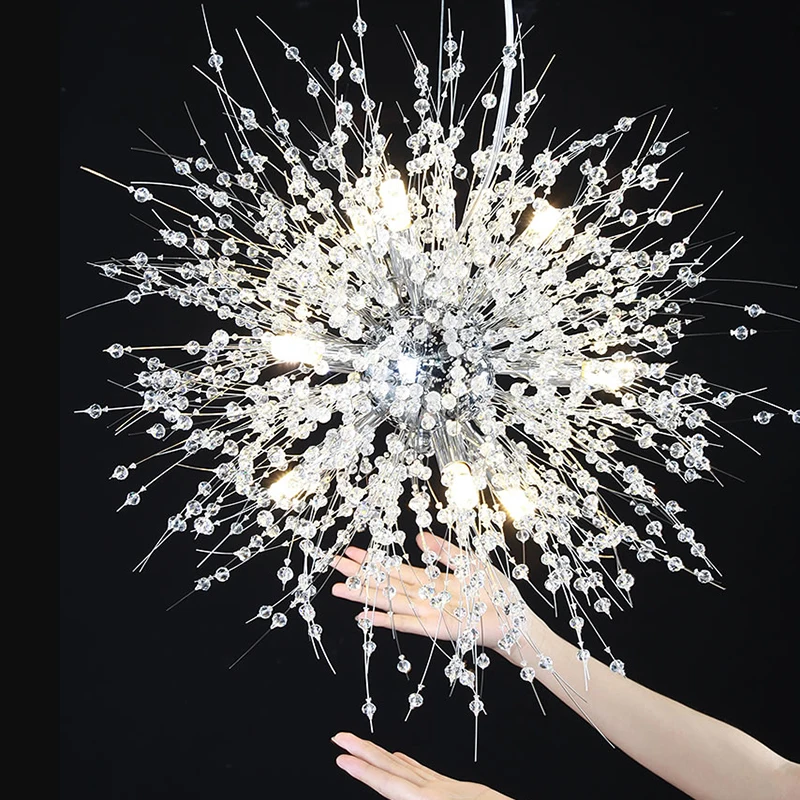 

Modern creative personality living room bedroom restaurant LED crystal chandeliers clothing store Dandelion spherical lighting