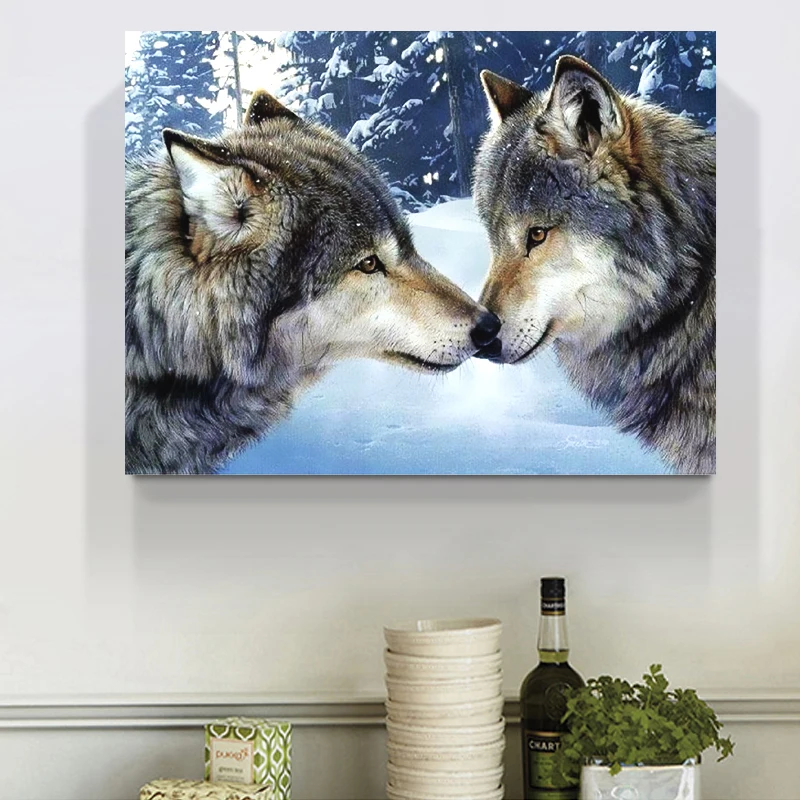 Cutiepop новые рождественские подарки для домашнего декора алмазная живопись двойные волки 3D полная Алмазная мозаика вышивка паста NCP013