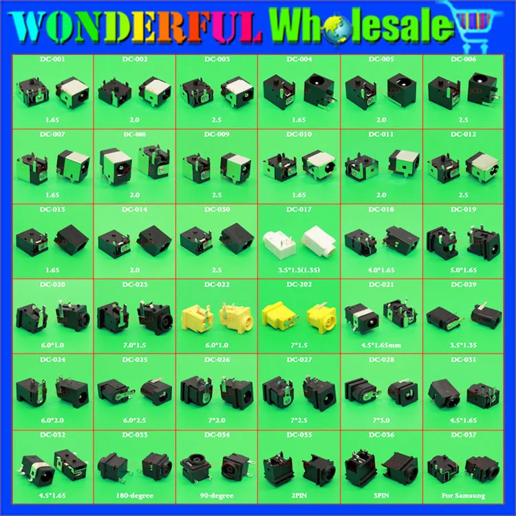  Sample package:45models90pcsLaptop DC Jacks for Acer/Asus/Sony/Toshiba/HP/Samsung/Fujitsu/Lenovo/IB