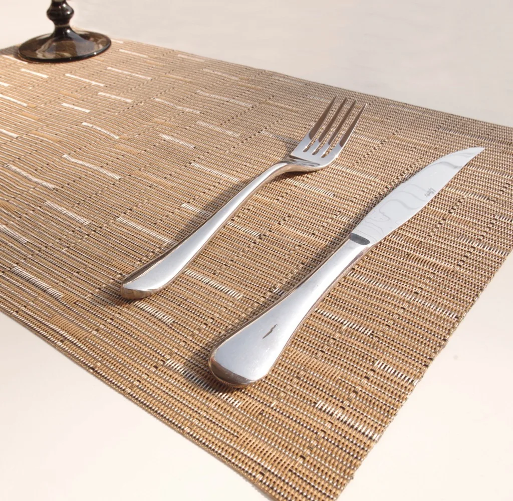 PVC Solid Color Placemat Dining Table Mats Set De Table Bowl Pad Napkin Dining Table Tray Mat Coasters Kids Table Set