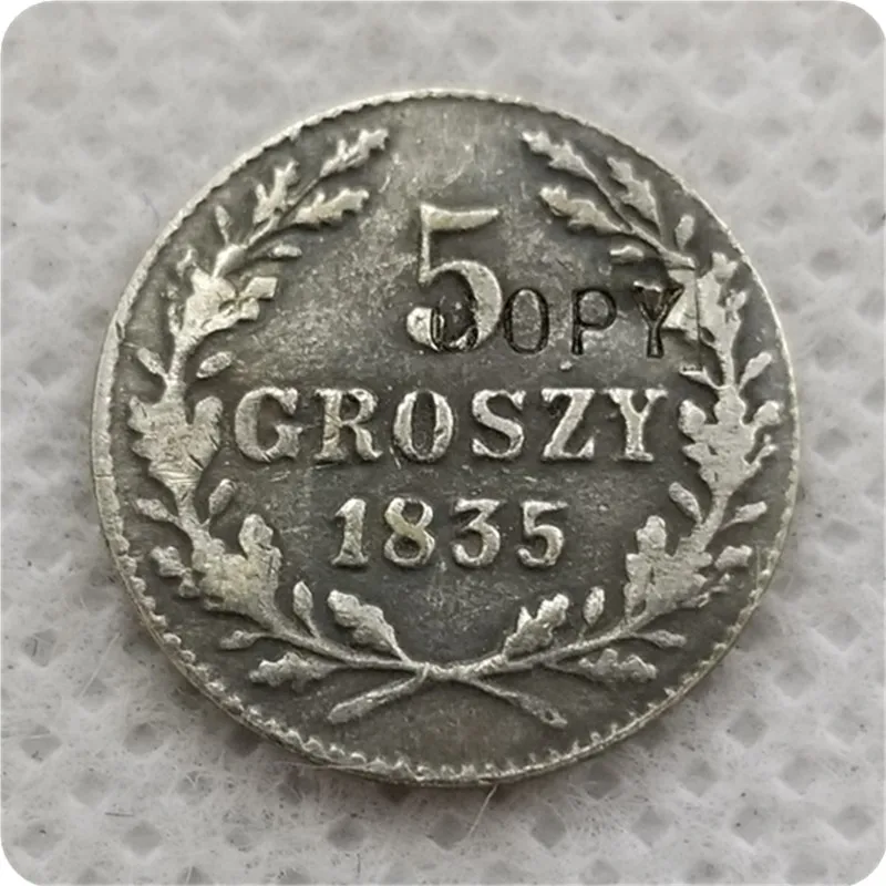 1835 Poland 5 GROSZY Copy Coin commemorative coins-replica coins medal collectibles | Дом и сад