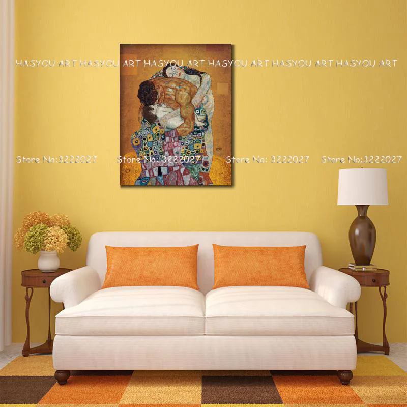 Bedroom-Canvas-art-portrait-Oil-painting-The-Family-by-Gustav-Klimt-Paintings-Reproduction-High-quality-Hand (1)