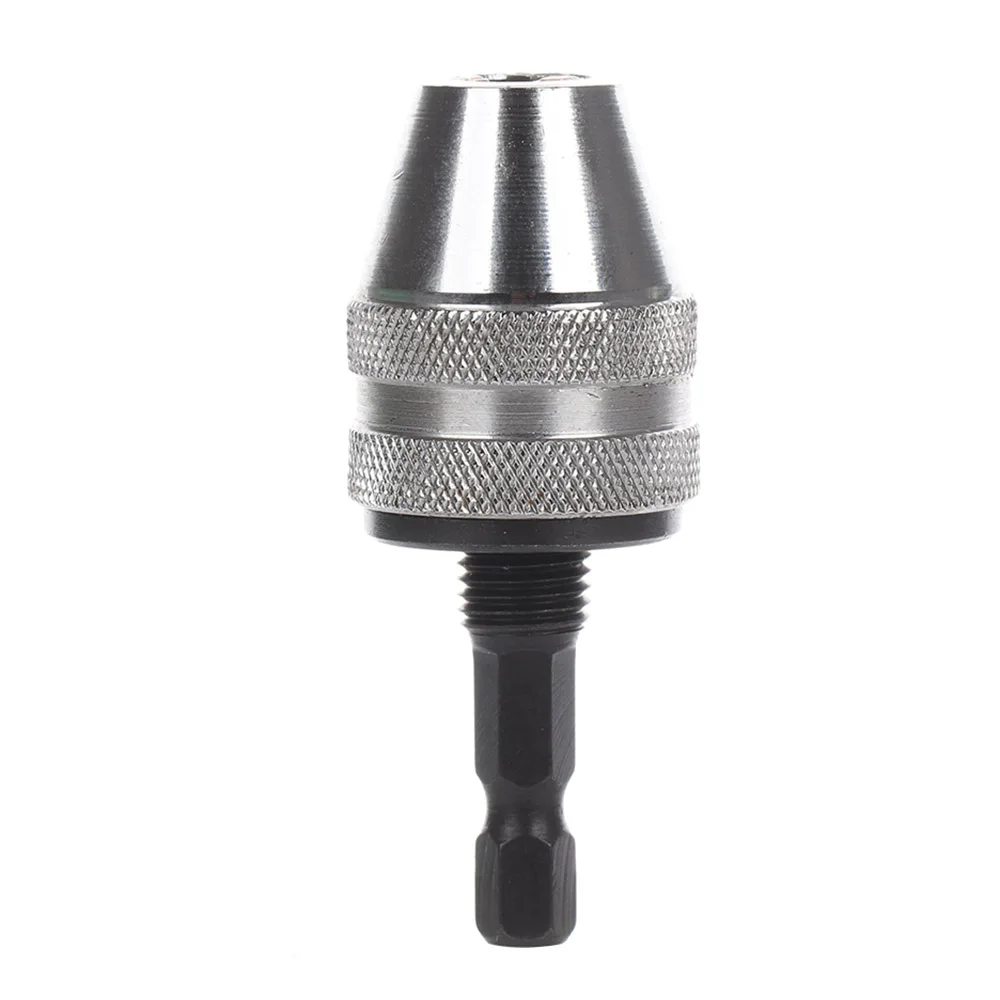 Keyless Drill Chuck 3 Jaw Drill Adapter 1//4 Inch Hex Shank Drill Chuck Tool