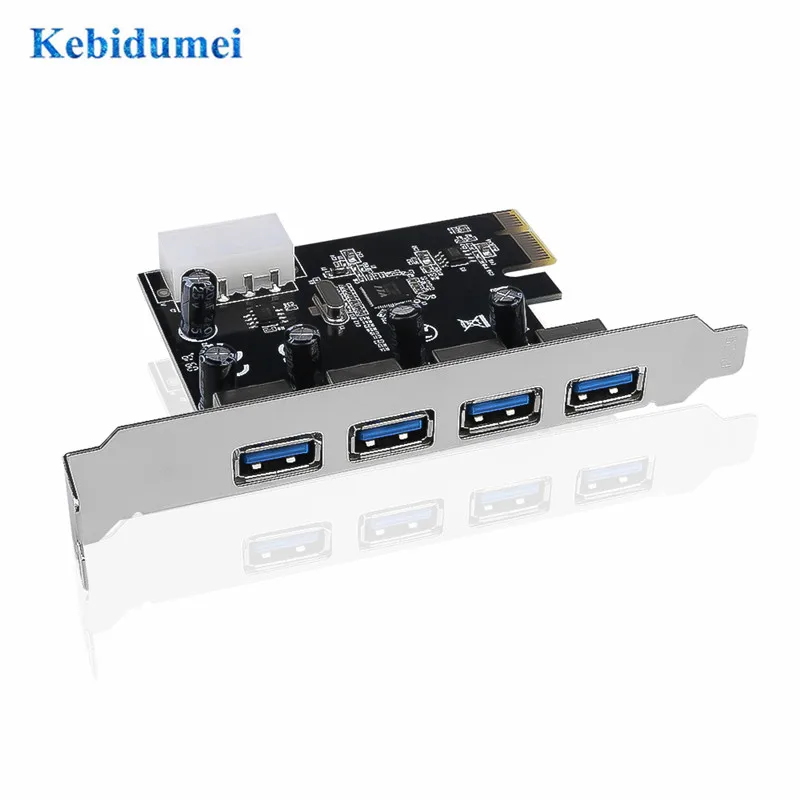 Kebidumei 4 портовая Плата расширения PCI e USB 3 0 PCIe express 1x портовый адаптер
