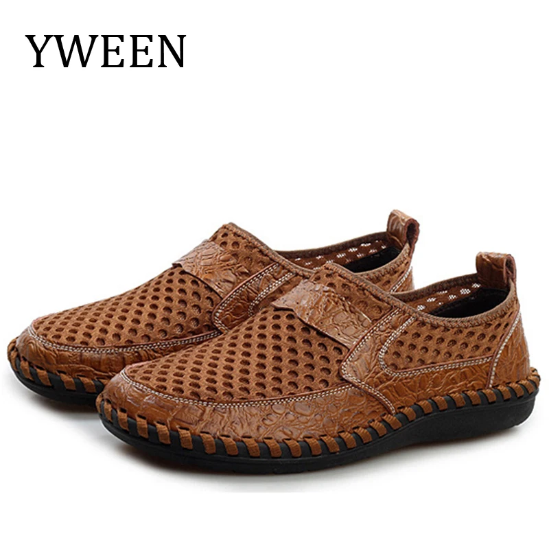 

YWEEN Summer Men's Casual Shoes Men Air Mesh Shoes Man Slip on Shoes Drop Shipping Big size eur38-eur46