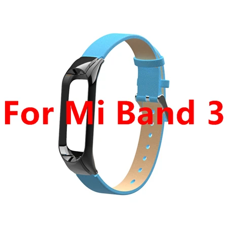 Кожаный ремешок mi Band 4 для Xiaomi mi Band 4 mi band 4 умный Браслет Анти-потеря спортивный браслет mi Band 3 ремешок умные аксессуары - Цвет: Blue For Mi 3