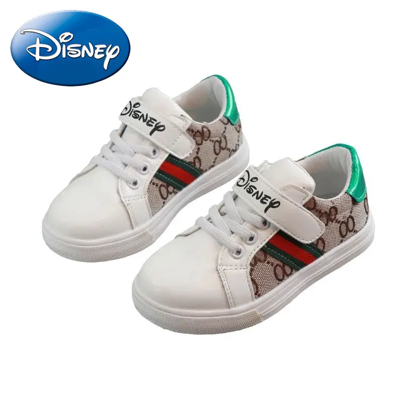 

Disney Kids Shoes Spring Toddler Sneakers Flat Footwears Black while leather boy girl Cute Kids 2019 New Fashion Trainers