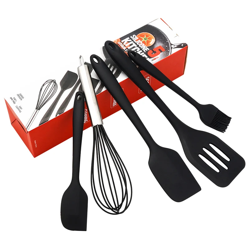 

Kitchen Silicone Non-stick Cooking Spoon Spatula Ladle Egg Beaters Utensils Dinnerware Set Heat-Resistant Cooking Tools