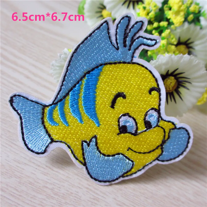 

1PC Cute Fish Patch Embroidered Iron On Patches for Clothing Jacket Felt Stickers Garment Appliques DIY Accessory Decoration