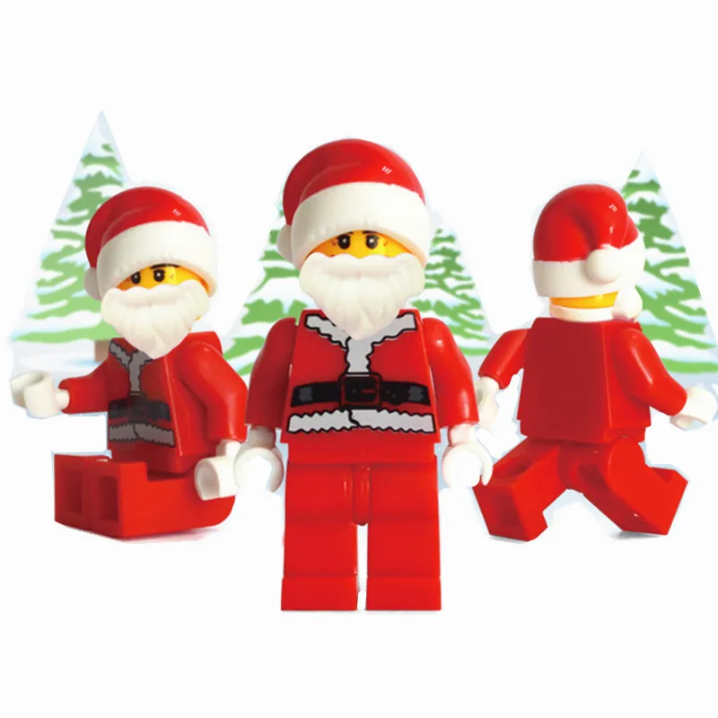 

1pc Minifigures Christmas Santa Clause King Cowboy Soilder Badman Statue of Liberty Compatible lepin Bricks Toys for Children