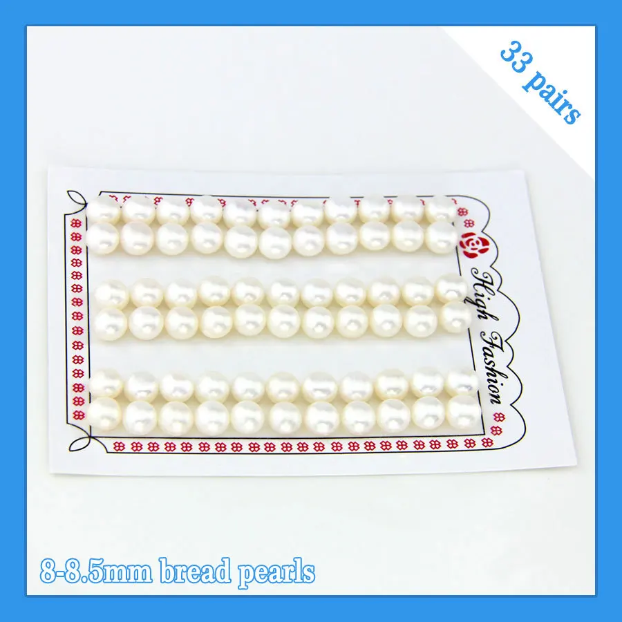 

CLUCI FREE SHIPPING, 8-8.5mm AAA white bread shape freshwater pearl beads